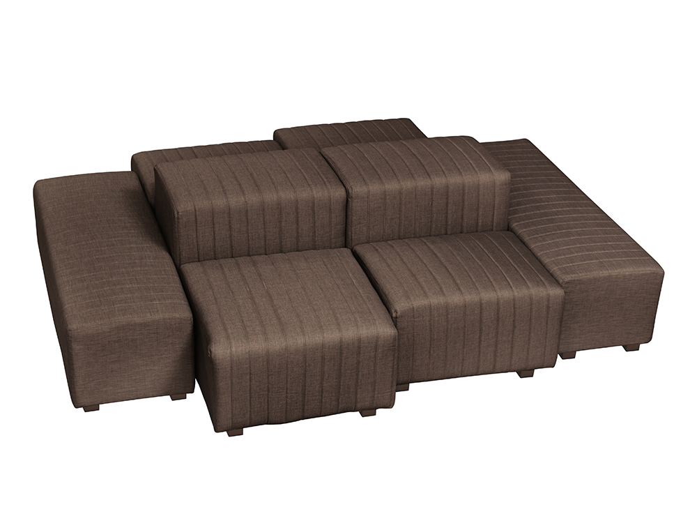 Brown Fabric -- Beverly Oasis Medium Grouping -- CESS-092 -- Trade Show Furniture Rental